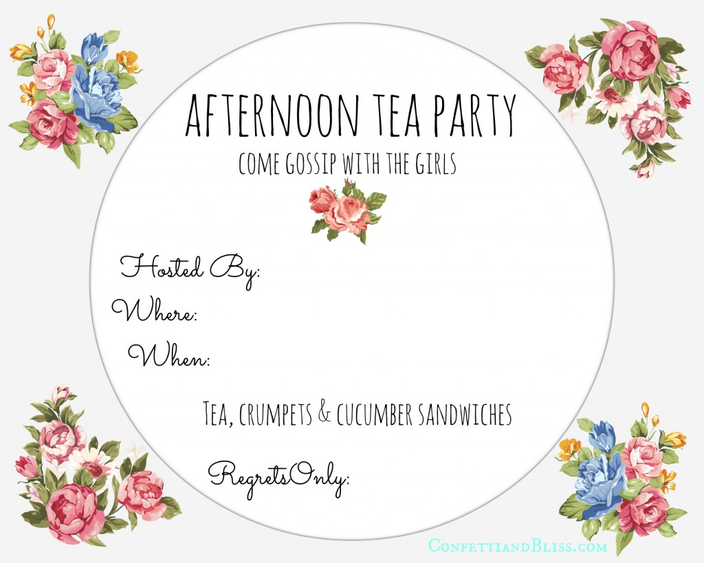Tea Party Invite free printable