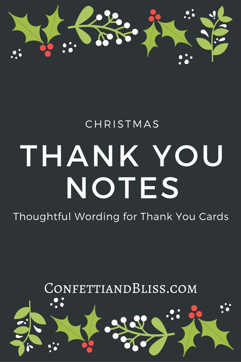 Christmas Thank You Card: Wording Examples | confettiandbliss.com