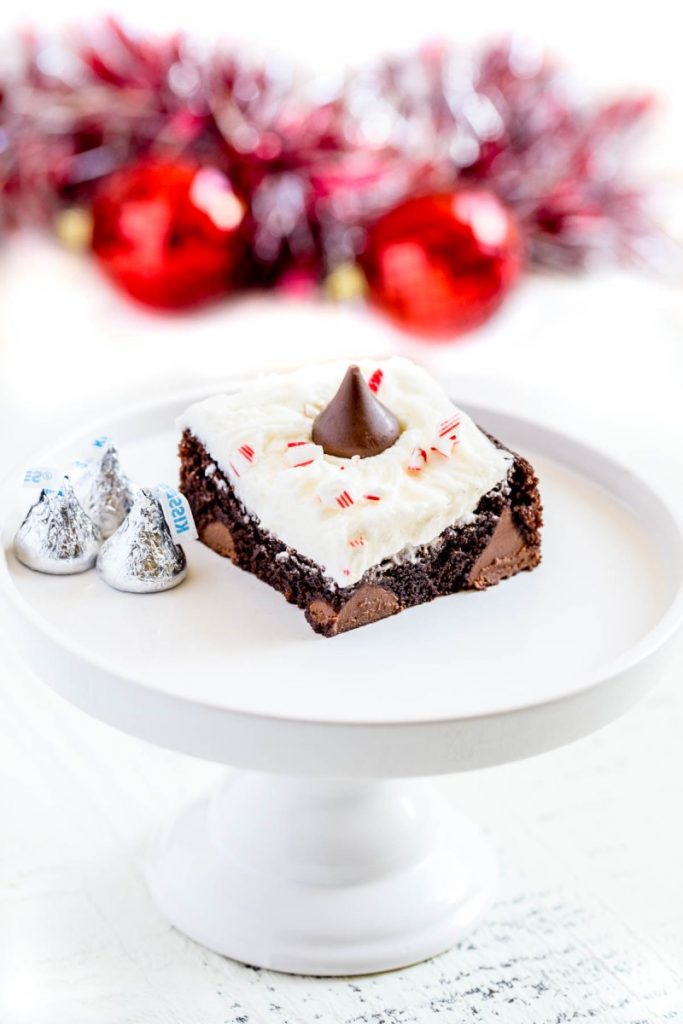 Peppermint Patty Brownies with Hershey's Kisses