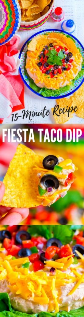 Fiesta Taco Dip Recipe: A quick and easy Mexican taco dip with cream cheese.