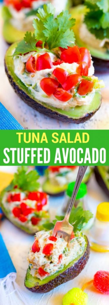 Tuna Salad Stuffed Avocado Pinterest Image