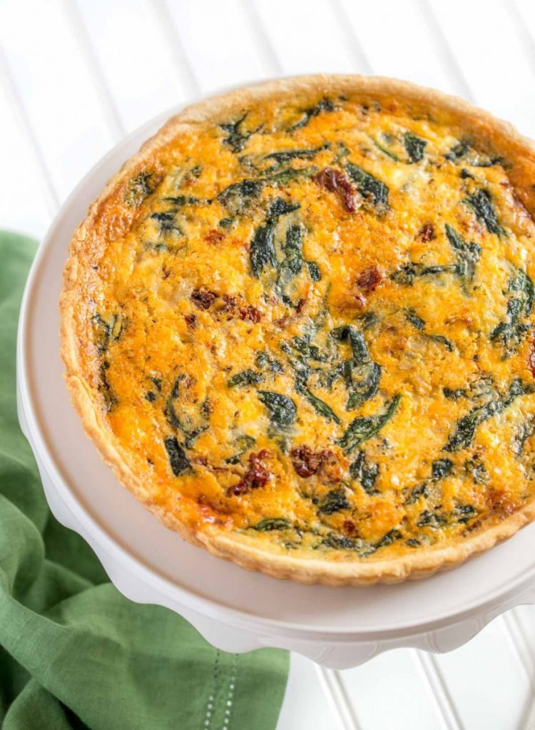 Recipe for Spinach Quiche with Sun-Dried Tomatoes