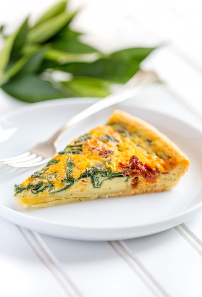 Spinach Quiche with Sun-Dried Tomatoes