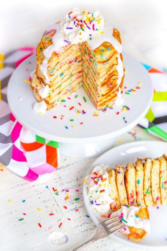 Best Birthday Breakfast Ideas: Funfetti Pancakes from scratch!