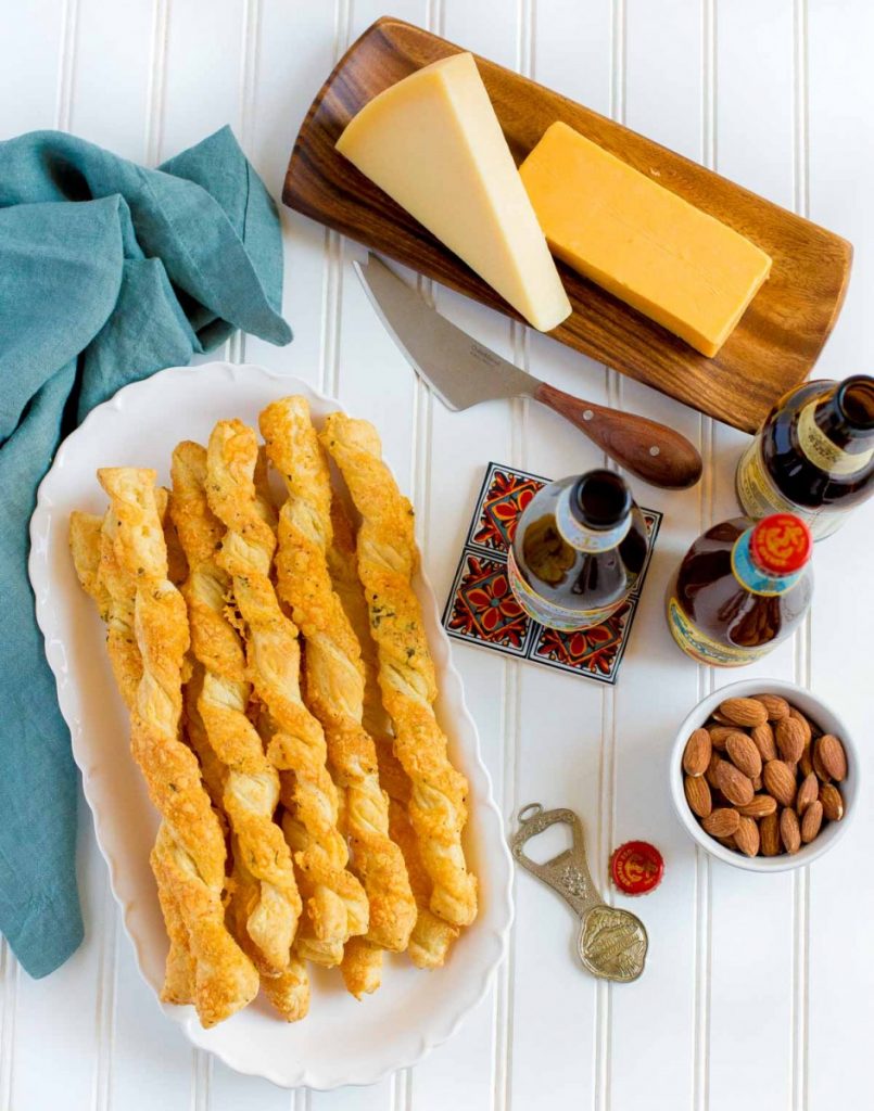 Cheese Straws for an appetizer table.