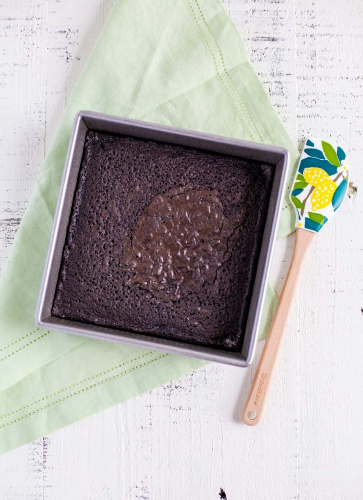 Mint Brownies baked in an 8X8-inch pan.