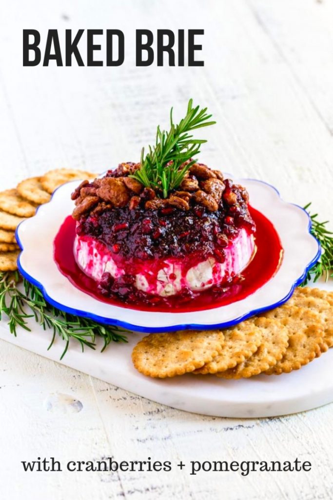 Baked Brie with cranberries and pomegranate