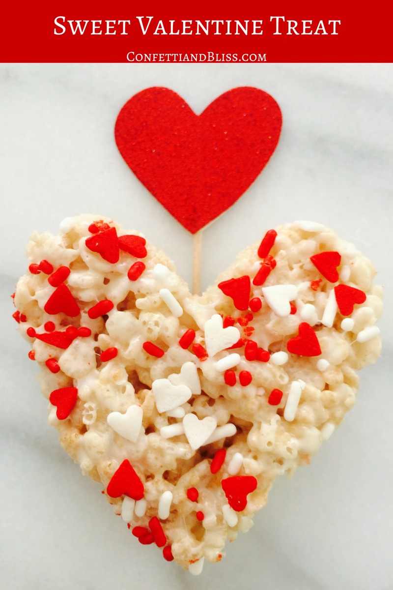 Rice Krispies Treats: Beautiful Hearts with Sprinkles | Perfect for Classroom Valentine's Day Party