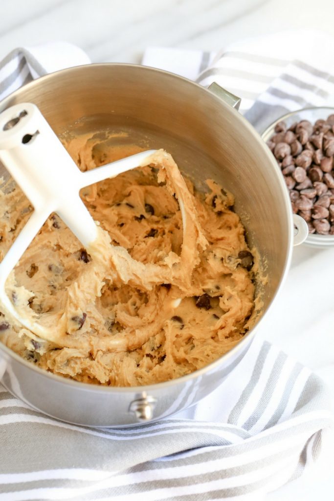 Mixing bowl with cookie dough