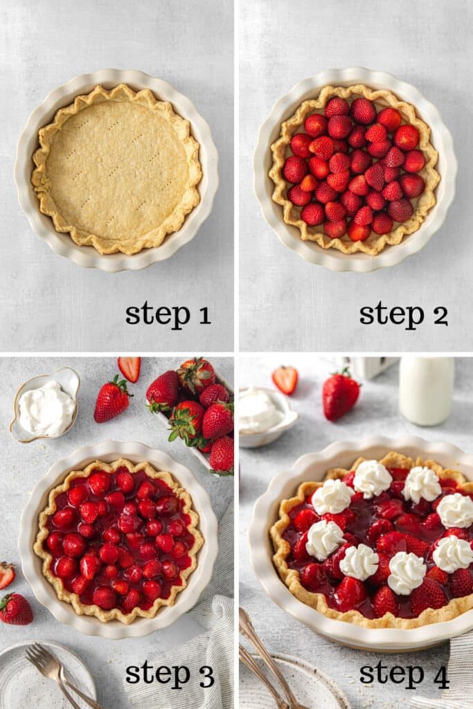 How to make strawberry pie in 4 easy steps.