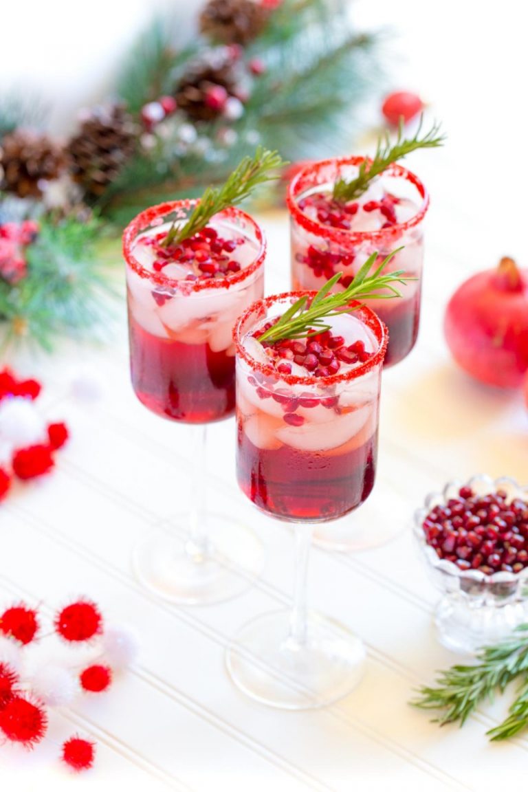 Sparkling Pomegranate Rum Cocktails