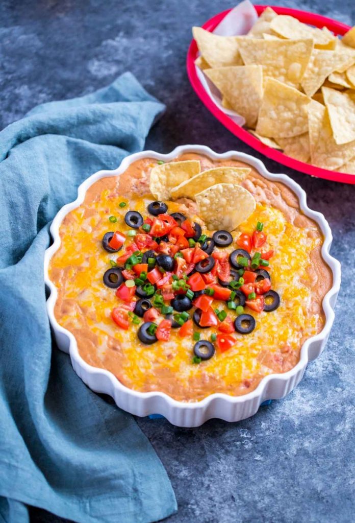 Best Rotel Cheese Dip with refried beans