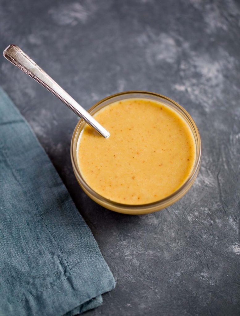 Honey Mustard Sauce made with five simple ingredients.