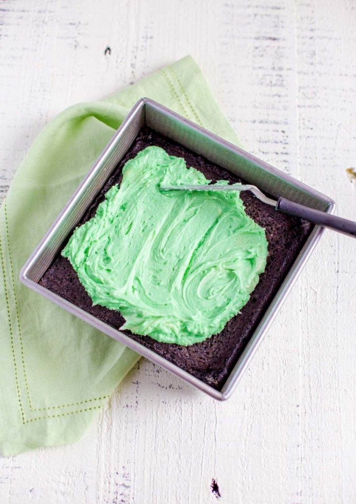 Mint frosting for mint brownies.