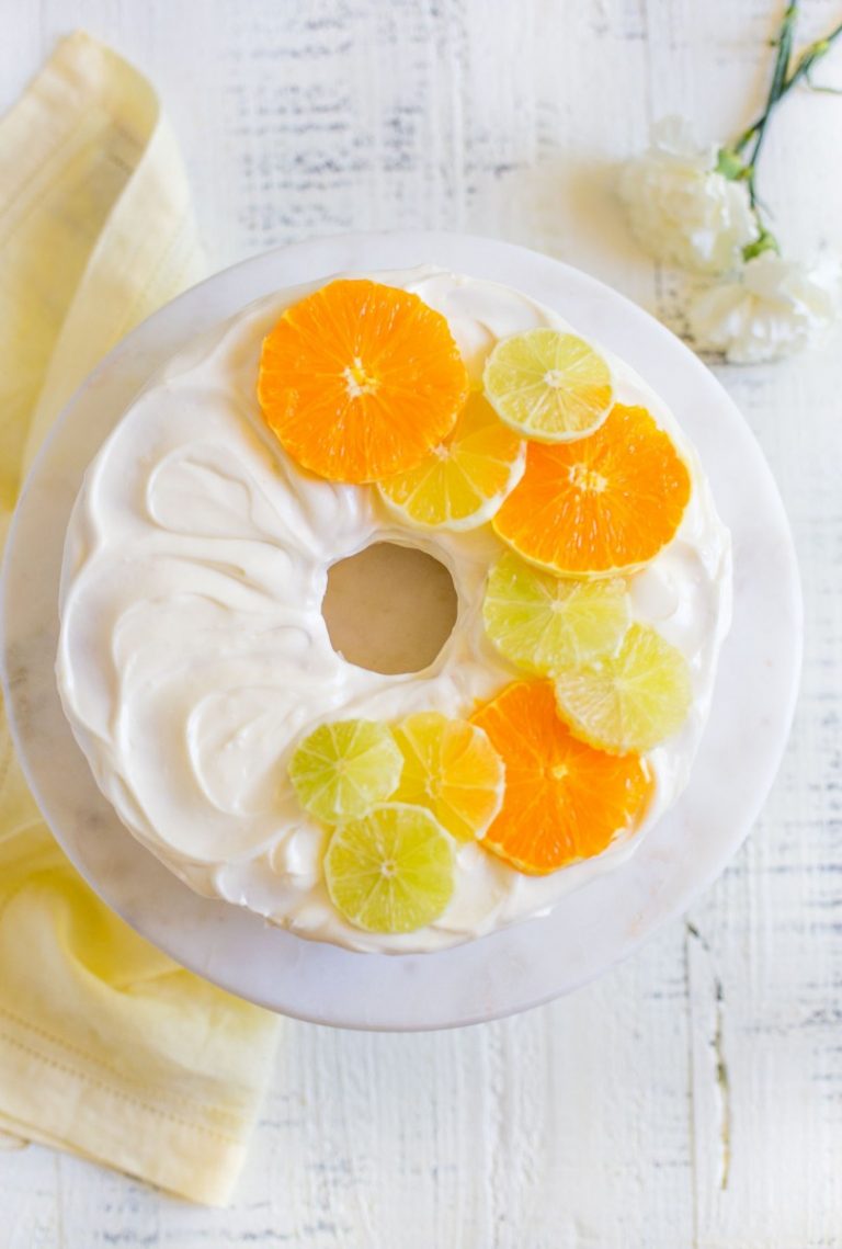 Angel Food Cake with Citrus Glaze