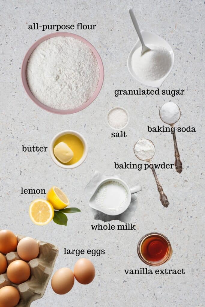 Ingredients for making silver dollar pancakes.