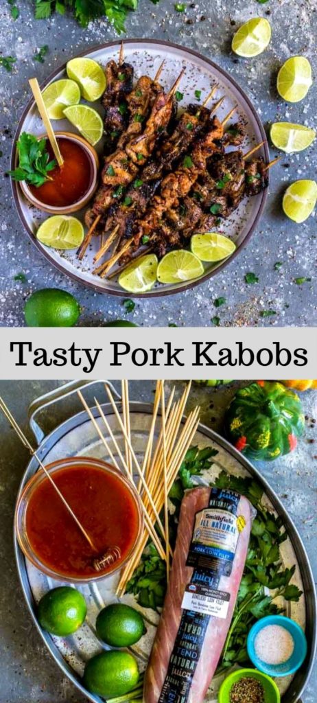Pinterest Image for Grilled Pork Loin Kabobs