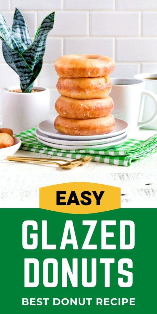 Pinterest graphic for best glazed donut recipe.