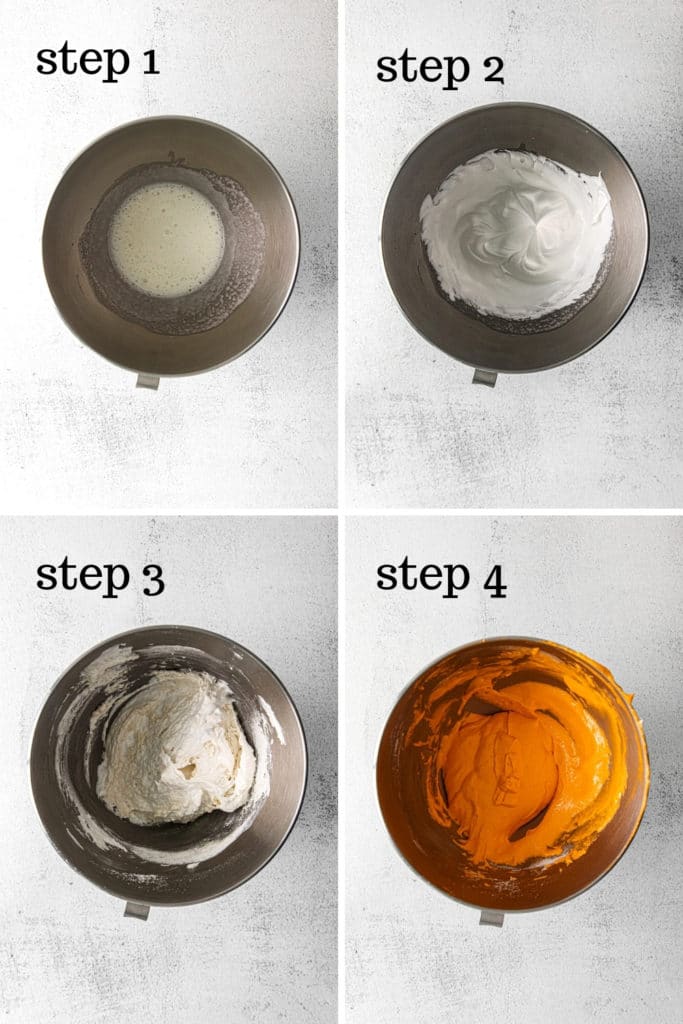 How to make the meringue batter for macarons in 4 easy steps.
