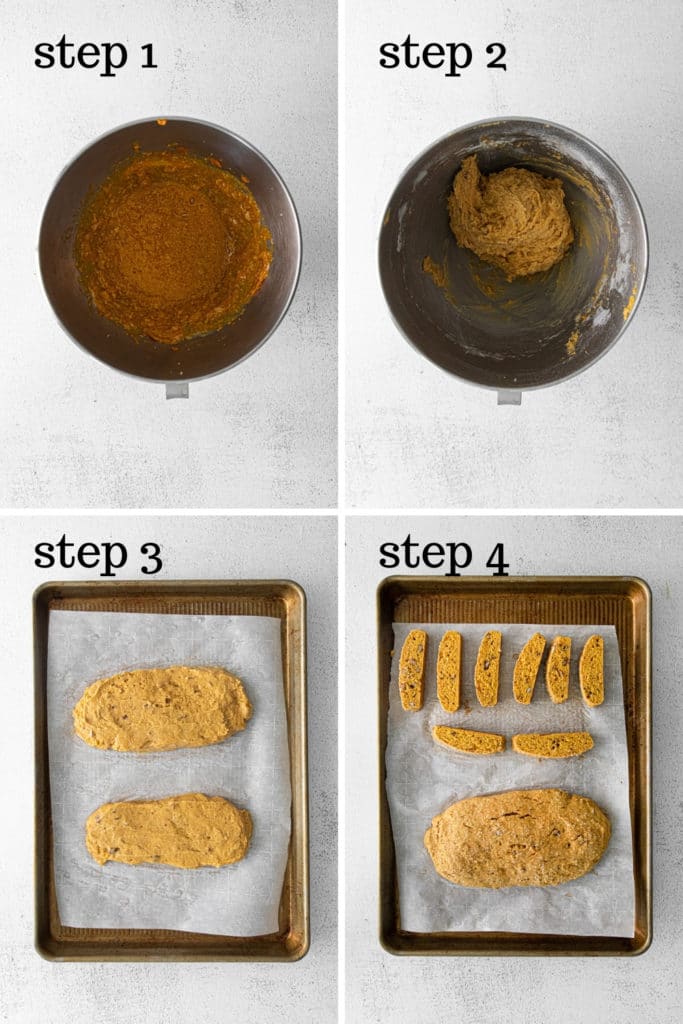How to make pumpkin biscotti in 4 easy steps.