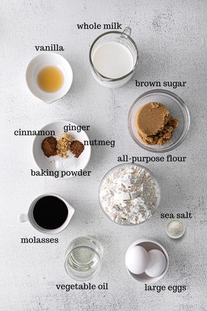 Ingredients for Gingerbread Cupcakes recipe.