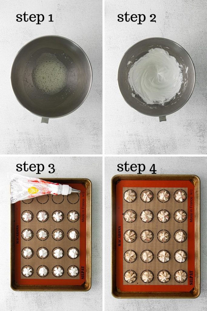 How to make Peppermint Meringues in 4 easy steps.