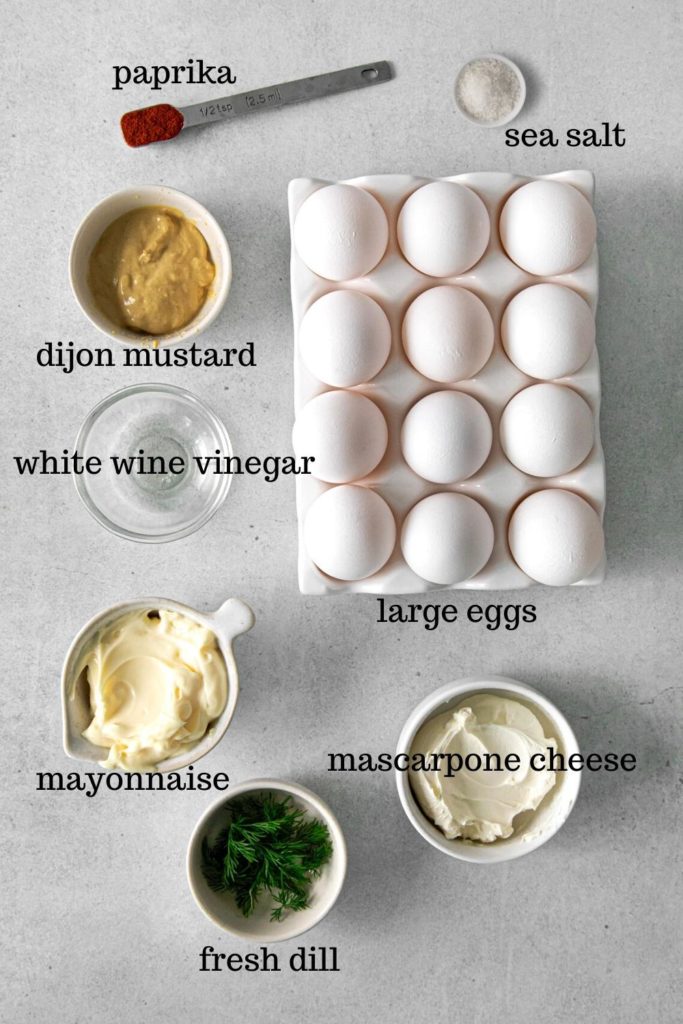 Ingredients for Angel Deviled Eggs.