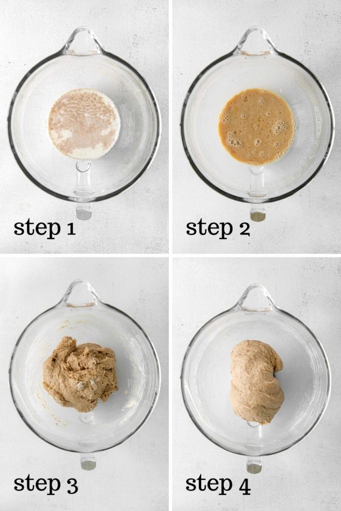 How to make the yeast dough for hot cross buns in 4 easy steps.