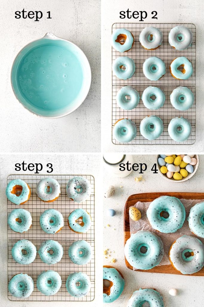 How to glaze robin's egg Easter donuts in 4 easy steps.