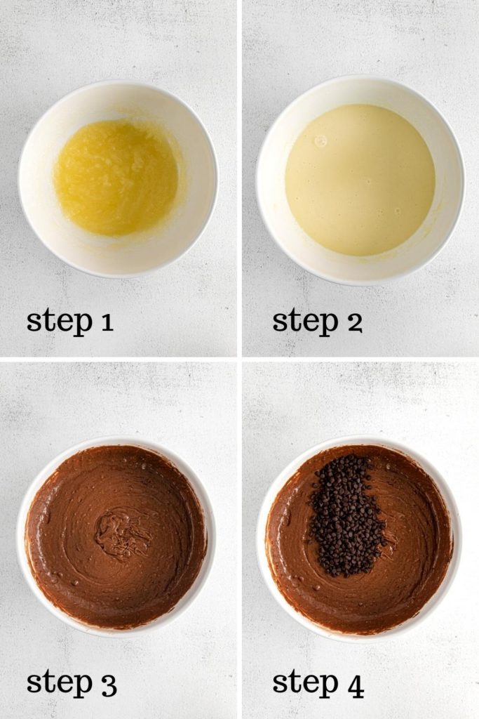 How to make chocolate muffin batter in 4 easy steps.