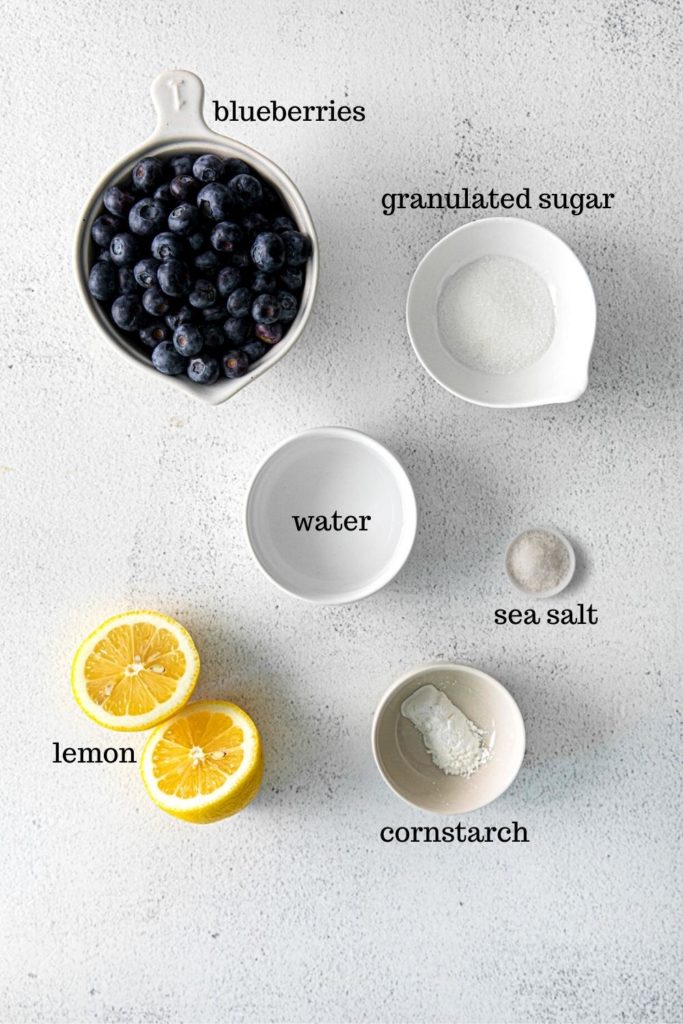 Ingredients for Blueberry Compote.