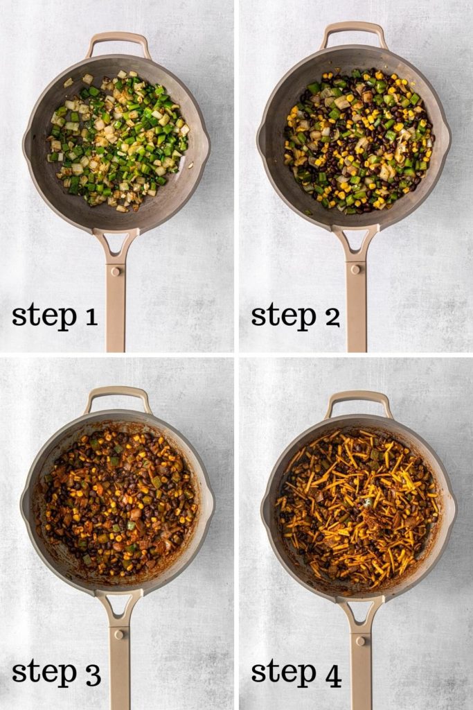 How to make veggie and cheese taco filling in 4 easy steps.
