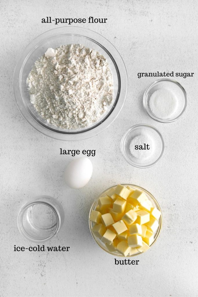 Ingredients for pastry crust for lemon pop tarts.
