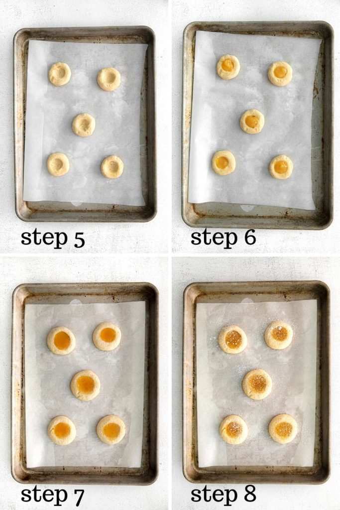How to form lemon thumbprint cookies.