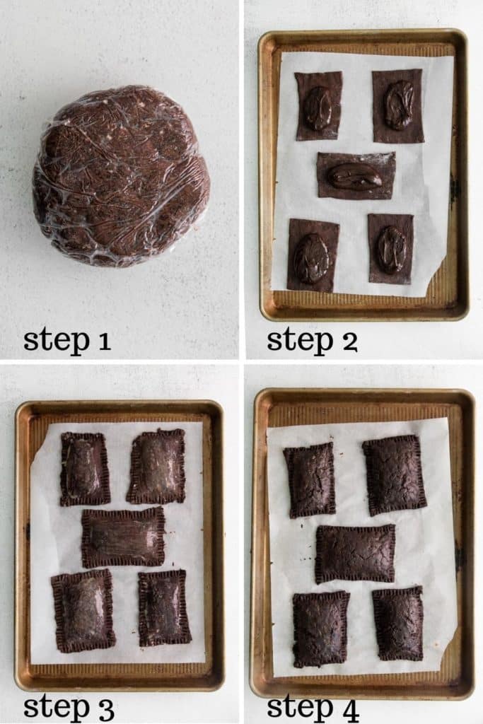 How to assemble homemade chocolate hand pies in 4 easy steps.