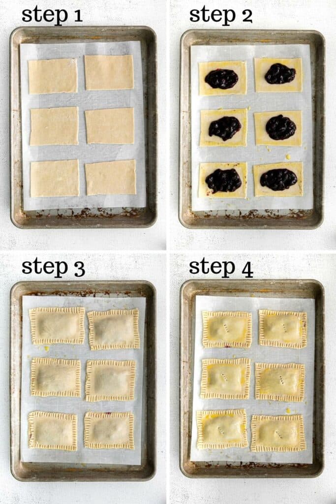 How to assemble blueberry pop tarts in 4 easy steps.