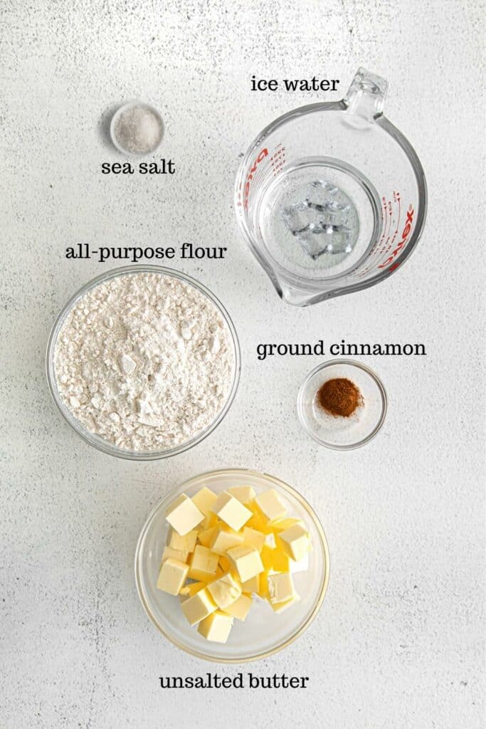 Ingredients for homemade tart crust.
