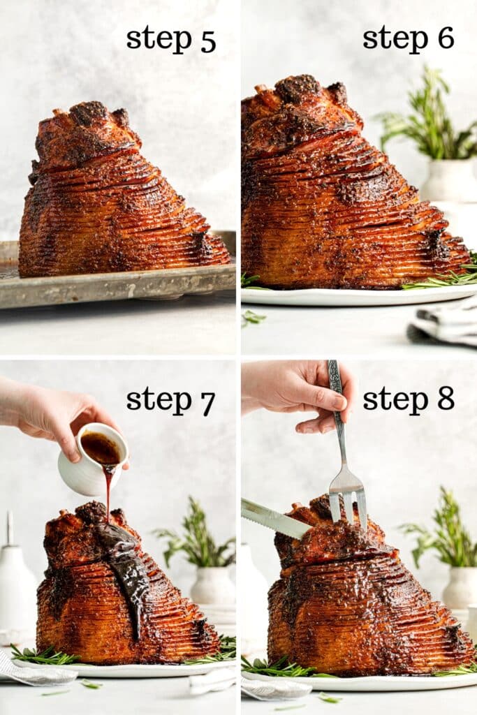How to bake, glaze and slice a brown sugar glazed ham.