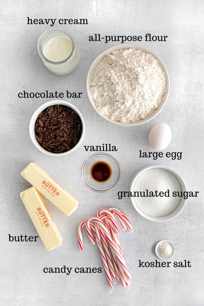 Ingredients for shortbread Christmas cookies recipe.