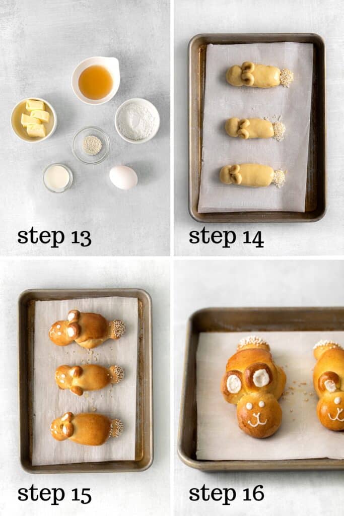 How to bake and garnish Easter Bunny bread rolls.