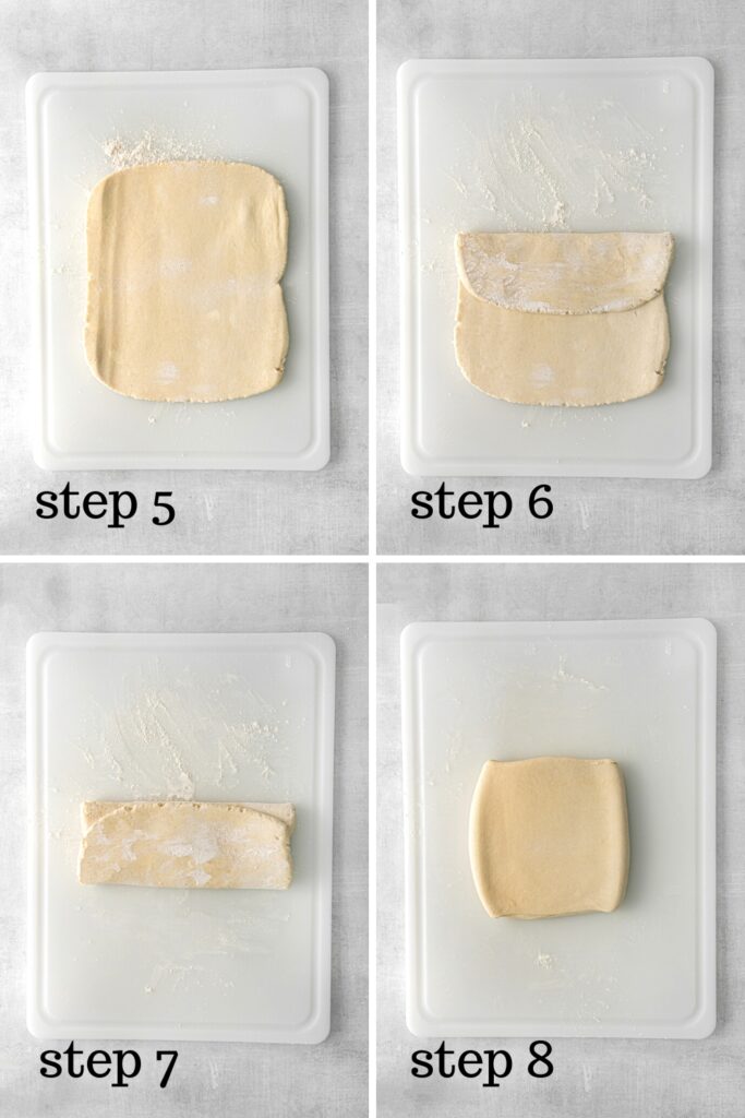 How to roll, fold and rotate the puff pastry dough.