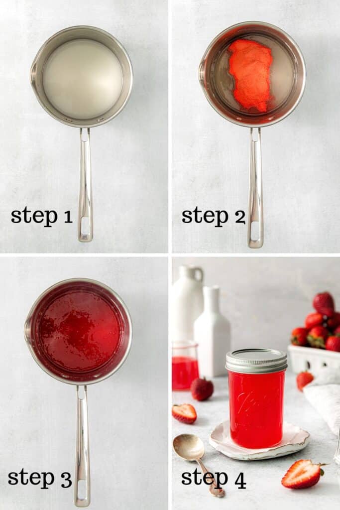 How to make strawberry glaze, step by step.