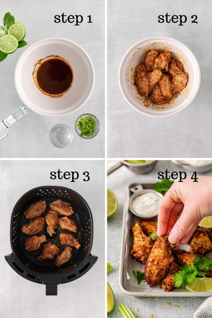 How to make zesty air tequila lime wings recipe, step by step.