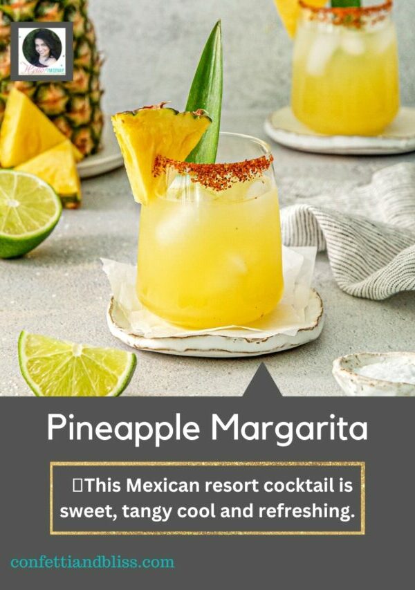 Pineapple Margarita Recipe Web Story Poster Image.