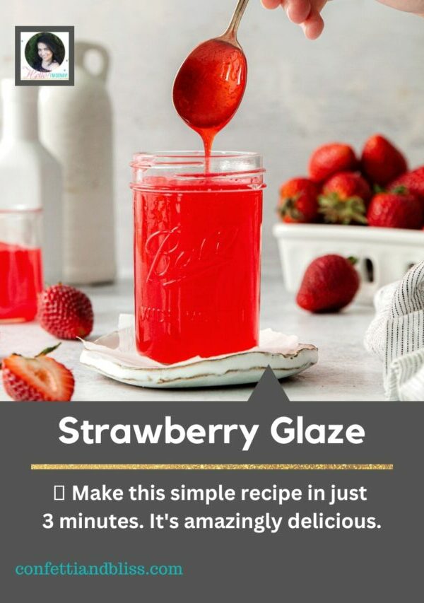 Strawberry Glaze Recipe poster image for web story.