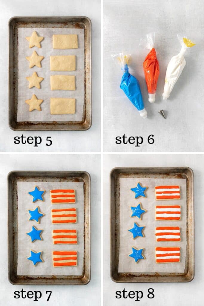 How to bake and decorate stars and stripes cookies for the 4th of July.