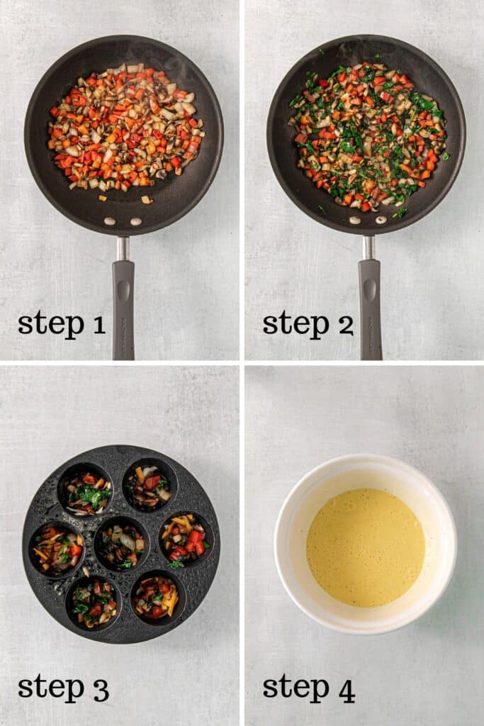 How to make mini egg bites, step by step.