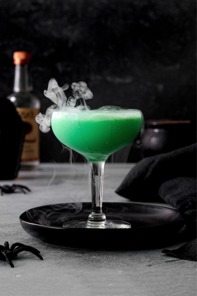 A Midnight Mint Halloween Martini.