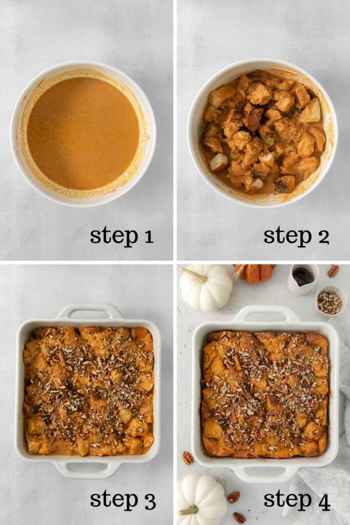 How to make pumpkin bread pudding.