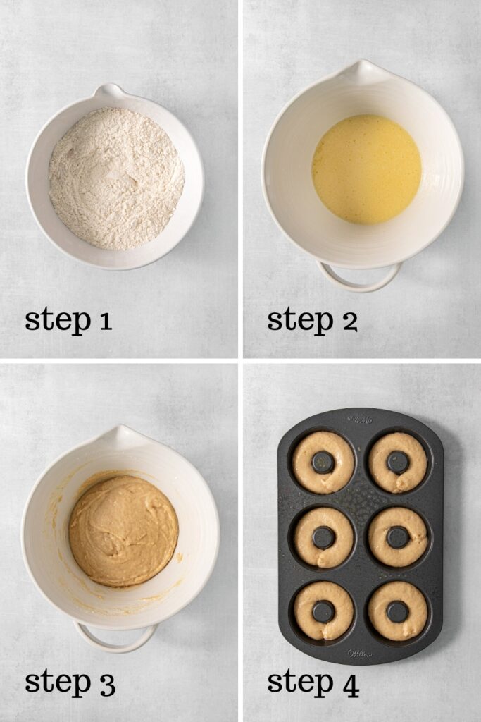 How to make baked Christmas donuts, step by step.